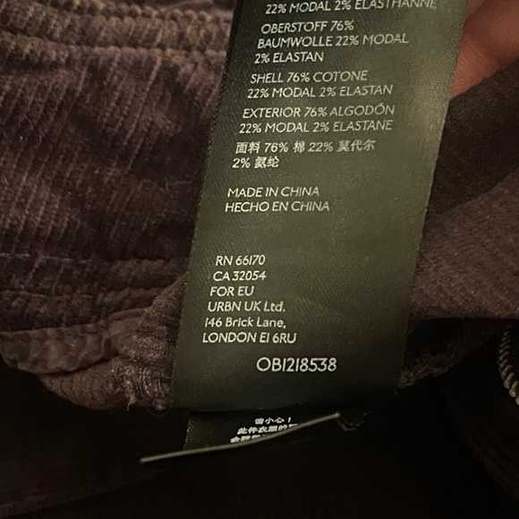 Anthropologie PILCRO Women’s size 30 Corduroy Cargo Pants Black dark whimsigoth - Picture 5 of 7